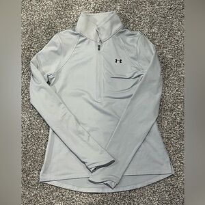 UNDER ARMOUR WOMENS XS  Extra Small FITTED COLDGEAR UA 1/2 ZIP  Pullover GRAY